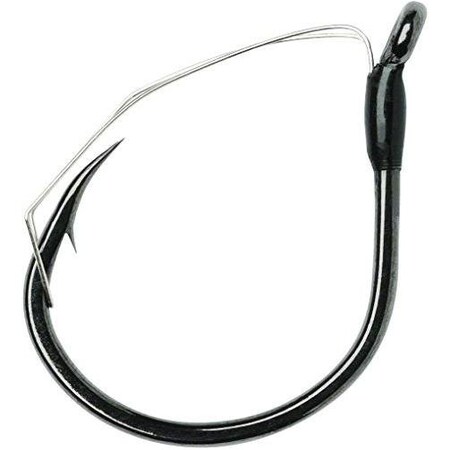 Vmc Wacky Hook, Size 20, Extra Wide Gap, Offset, Down Eye, Black Nickel, 5PK WWK#2/0BNPP